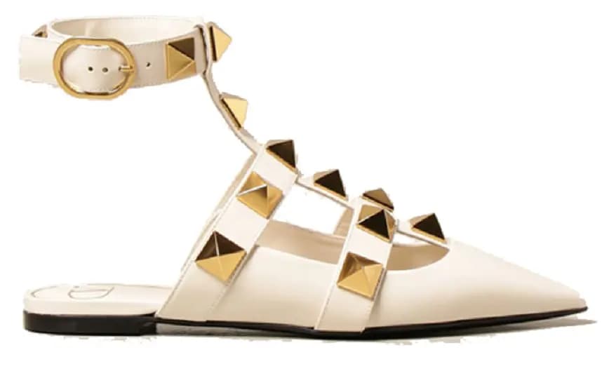 Giày Valentino Roman Stud Ballerina 'White Gold' VW0S0BY5ZWMI16 Giày Valentino Roman Stud Ballerina 'White Gold' VW0S0BY5ZWMI16