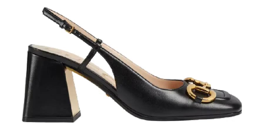 Giày Gucci Women's Mid-Heel Slingback With Horsebit 643892-C9D00-1000 Giày Gucci Women's Mid-Heel Slingback With Horsebit 643892-C9D00-1000