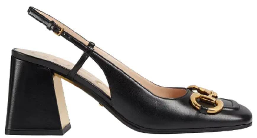 Giày Gucci Women's Mid-heel Slingback with Horsebit 643892-C9D00-1000 Giày Gucci Women's Mid-heel Slingback with Horsebit 643892-C9D00-1000