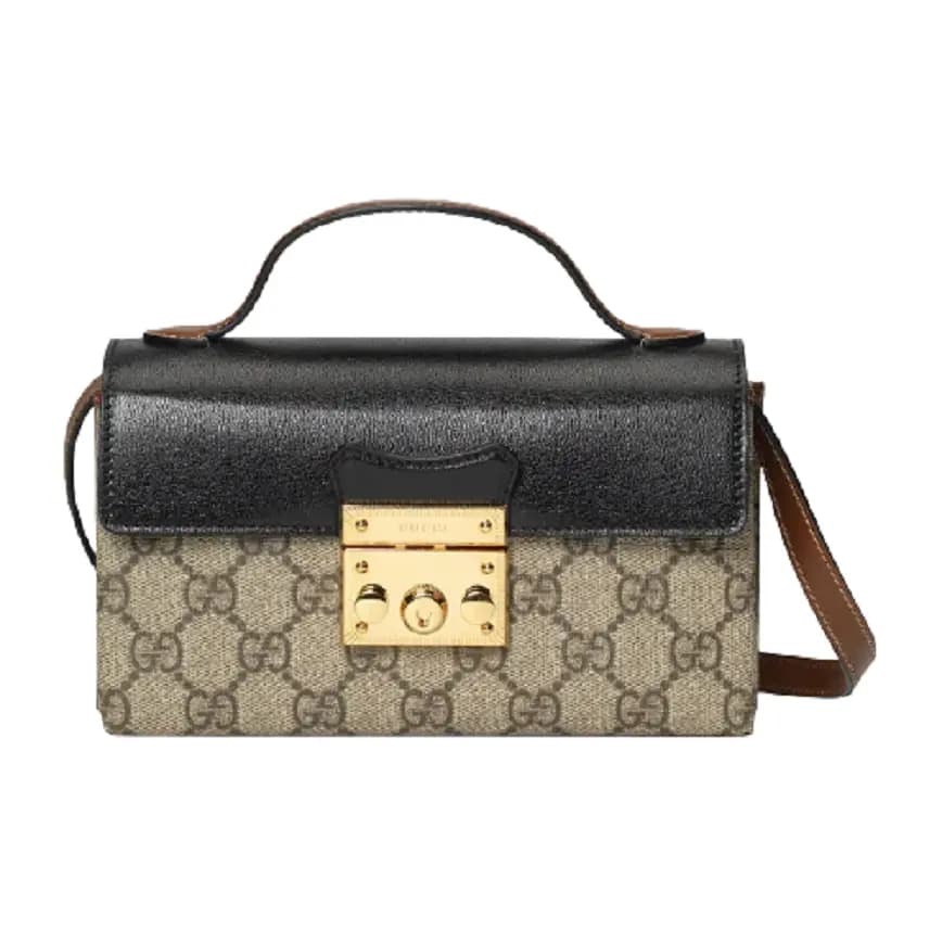 Túi Gucci Padlock Mini Black And Brown Leather 652683-96GAG-9785 Túi Gucci Padlock Mini Black And Brown Leather 652683-96GAG-9785