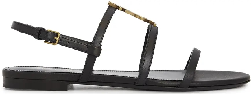 Dép Saint Laurent Cassandra Flat 'Black' 652758-BDATT-1000 — kich-thuoc: 36.5 Dép Saint Laurent Cassandra Flat 'Black' 652758-BDATT-1000 — kich-thuoc: 36.5