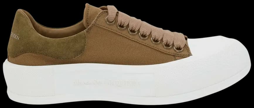 Giày Alexander McQueen Wmns Deck Lace-Up Plimsoll 'Khaki' 654593-W4PQ1-3227 Giày Alexander McQueen Wmns Deck Lace-Up Plimsoll 'Khaki' 654593-W4PQ1-3227