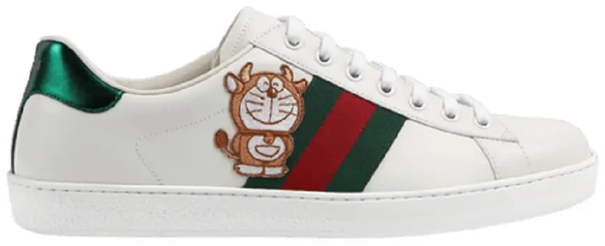 Giày Doraemon x Gucci Ace 'Ivory Devil Patch' 655060-0FIU0-9091 Giày Doraemon x Gucci Ace 'Ivory Devil Patch' 655060-0FIU0-9091