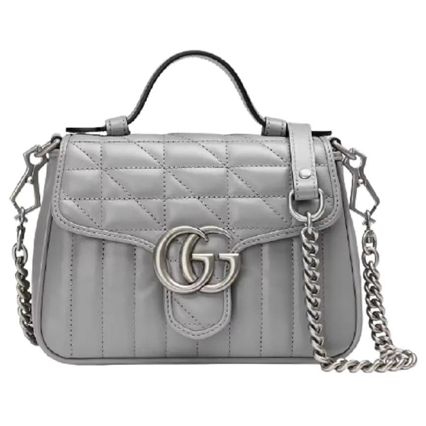 Túi Gucci GG Marmont Mini Top Handle Dark Grey Leather 583571-UM8AN-1711 Túi Gucci GG Marmont Mini Top Handle Dark Grey Leather 583571-UM8AN-1711