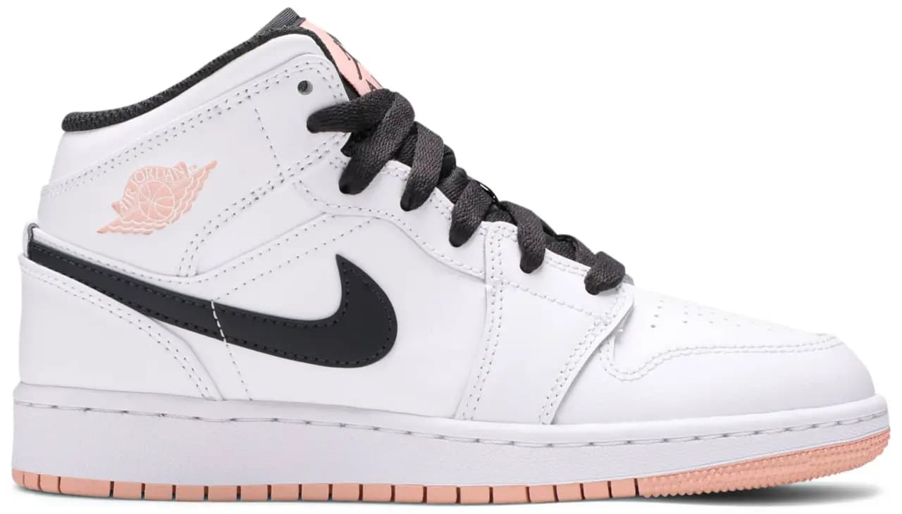 Giày Nike Air Jordan 1 Mid GS 'White Arctic Orange' 554725-180 Giày Nike Air Jordan 1 Mid GS 'White Arctic Orange' 554725-180