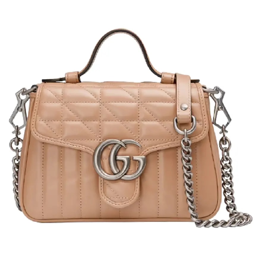 Túi Gucci GG Marmont Mini Top Handle Rose Beige Leather 583571-UM8AN-2754 Túi Gucci GG Marmont Mini Top Handle Rose Beige Leather 583571-UM8AN-2754