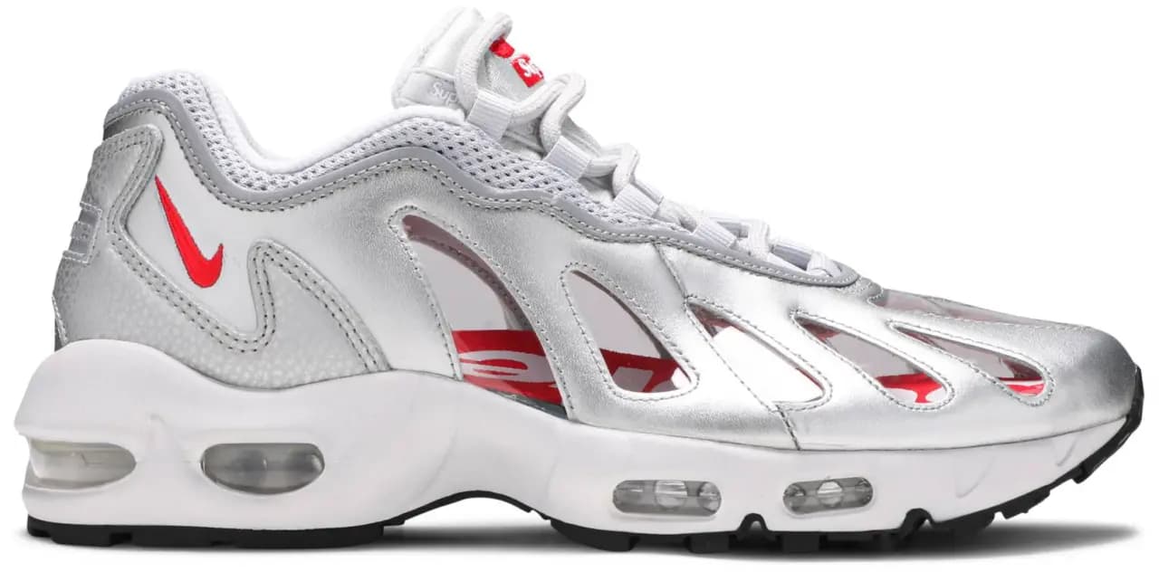 Giày Nike Supreme x Air Max 96 'Metallic Silver' CV7652-001 Giày Nike Supreme x Air Max 96 'Metallic Silver' CV7652-001