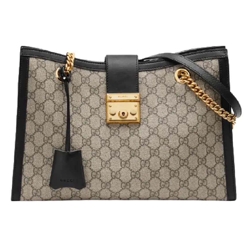 Túi Gucci Padlock Medium GG Shoulder GG Supreme Black Leather Túi Gucci Padlock Medium GG Shoulder GG Supreme Black Leather