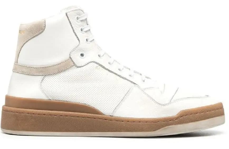 Giày Saint Laurent SL24 Mid-Top Leather White 61061804GA09298 Giày Saint Laurent SL24 Mid-Top Leather White 61061804GA09298