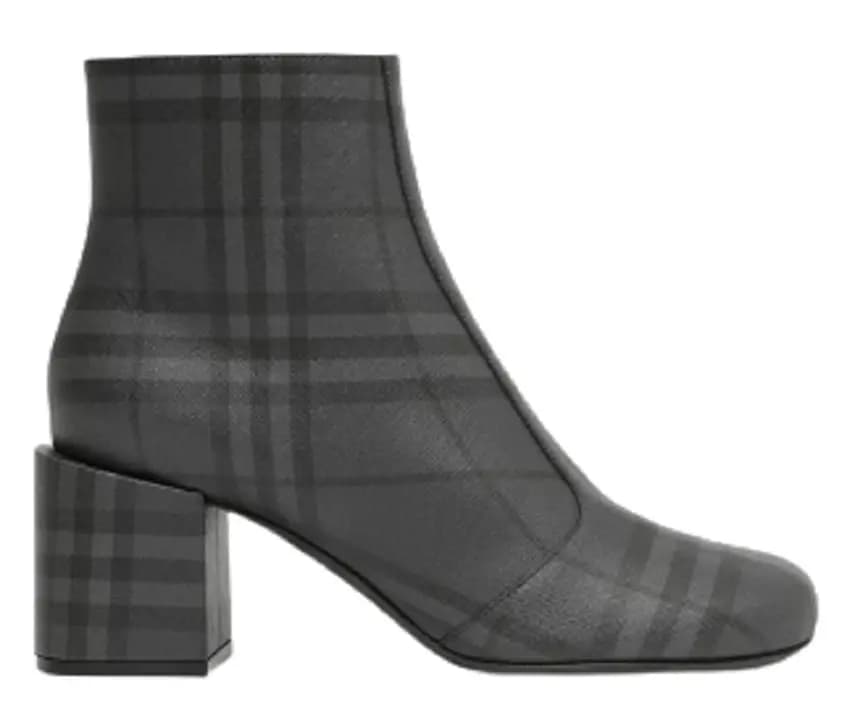 Giày Burberry Vintage Check Block-heel Ankle Boots 'Charcoal' 80486251 Giày Burberry Vintage Check Block-heel Ankle Boots 'Charcoal' 80486251