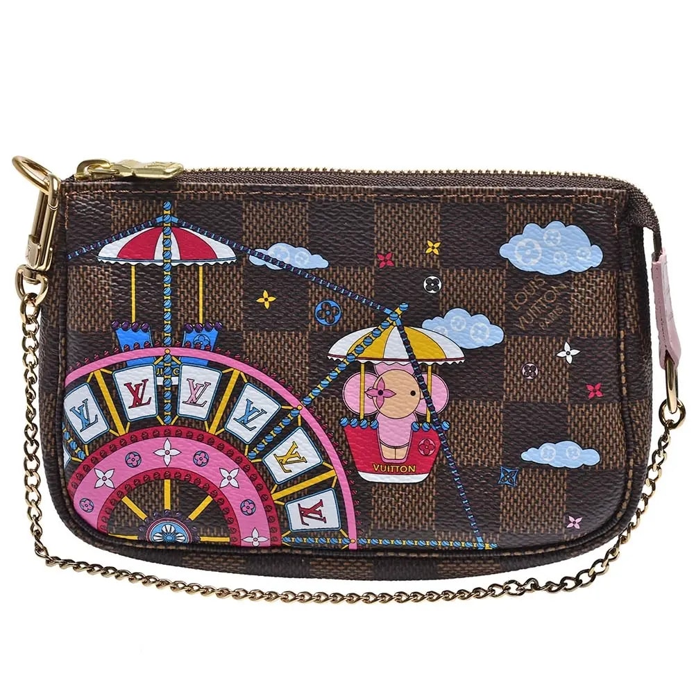 Túi Louis Vuitton Pochette Accessoires Mini Pink Coated Canvas Wristlet N60402 — tieu-de: lien-he-order Túi Louis Vuitton Pochette Accessoires Mini Pink Coated Canvas Wristlet N60402 — tieu-de: lien-he-order