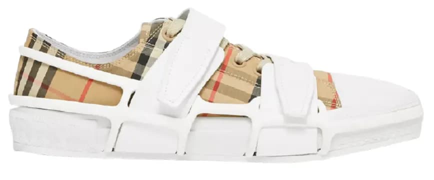 Giày Burberry Vintage Check Cotton Leather Webb Beige 80341431 Giày Burberry Vintage Check Cotton Leather Webb Beige 80341431