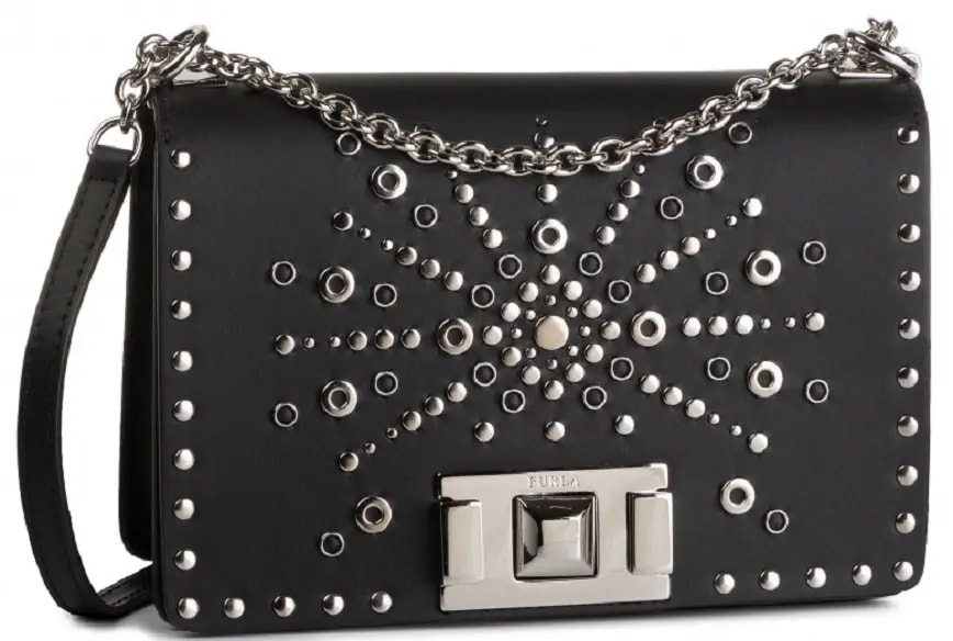 Túi Furla Ladies Mimi Mini Studded Crossbody 'Nero' 1023363 — kich-thuoc: lien-he-order Túi Furla Ladies Mimi Mini Studded Crossbody 'Nero' 1023363 — kich-thuoc: lien-he-order
