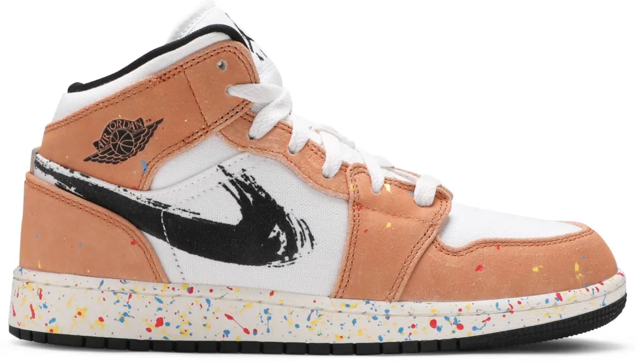Giày Nike Air Jordan 1 Mid SE GS 'Brushstroke Paint Splatter' DA8006-100 — kich-thuoc: 36 Giày Nike Air Jordan 1 Mid SE GS 'Brushstroke Paint Splatter' DA8006-100 — kich-thuoc: 36