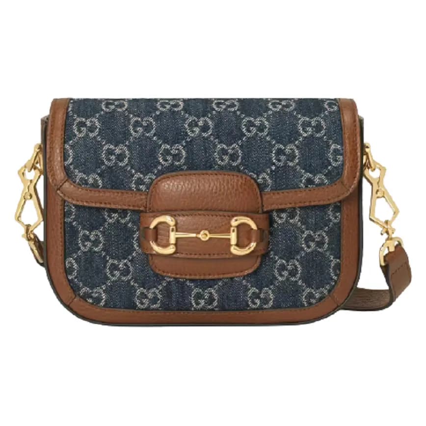 Túi Gucci Horsebit 1955 Mini Dark Blue And Brown 658574-2KQPG-8391 Túi Gucci Horsebit 1955 Mini Dark Blue And Brown 658574-2KQPG-8391