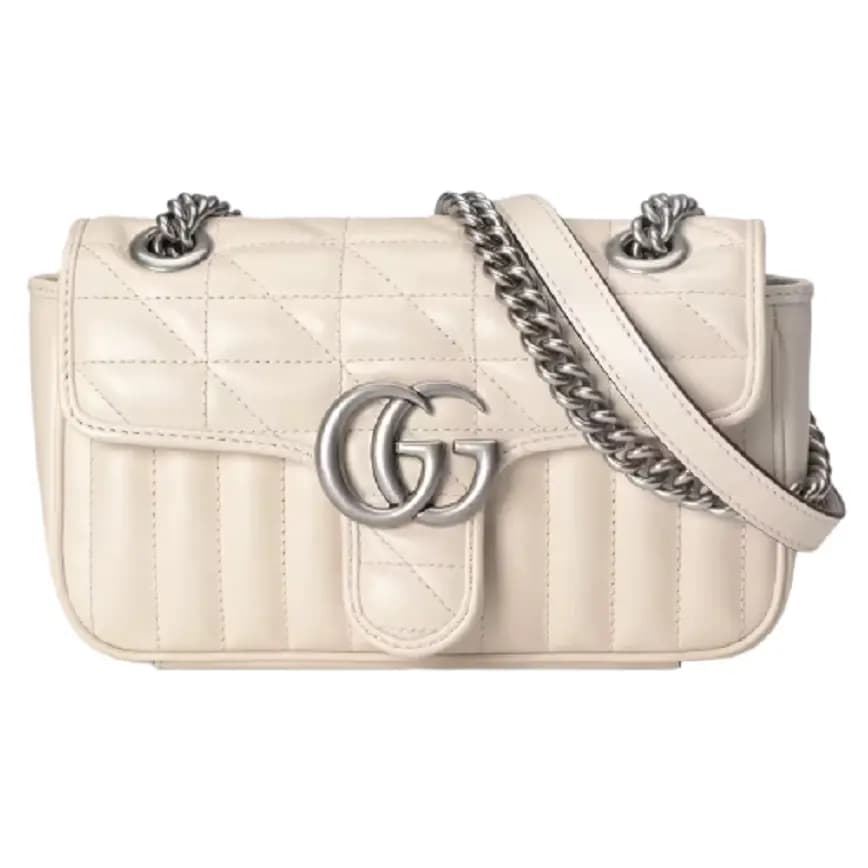 Túi Gucci GG Marmont Mini Shoulder White Leather 446744-UM8AN-9022 Túi Gucci GG Marmont Mini Shoulder White Leather 446744-UM8AN-9022