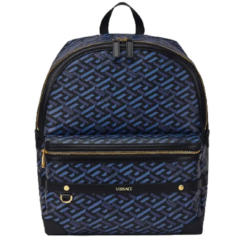 Balo Versace La Greca Signature Back Pack Black Blue 1000745-1A01444-5U18V Balo Versace La Greca Signature Back Pack Black Blue 1000745-1A01444-5U18V