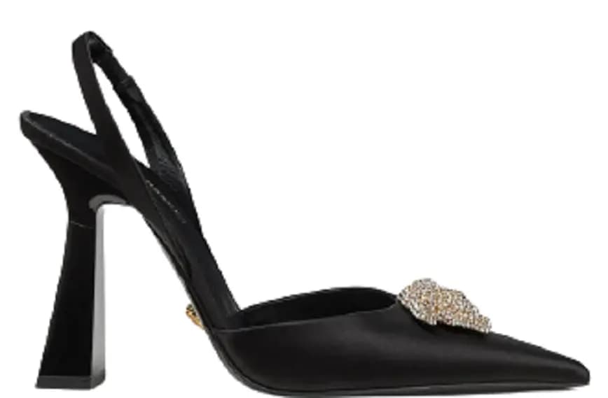 Giày Versace LA Medusa Satin Sling-Back Pumps 1001207-1A00619-1B000 Giày Versace LA Medusa Satin Sling-Back Pumps 1001207-1A00619-1B000