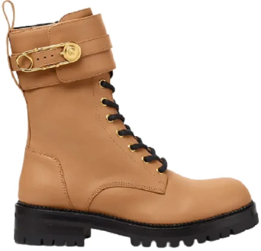 Giày Versace Safety Pin Leather Boots DST419E-DVTA3-1K26V Giày Versace Safety Pin Leather Boots DST419E-DVTA3-1K26V