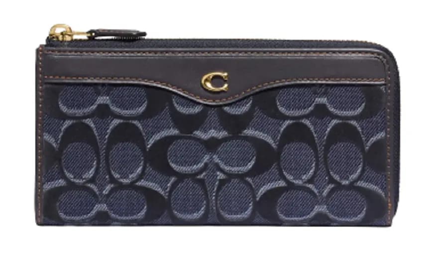 VÍ Coach L Zip Wallet in Signature Denim QYLCM05IH5 VÍ Coach L Zip Wallet in Signature Denim QYLCM05IH5