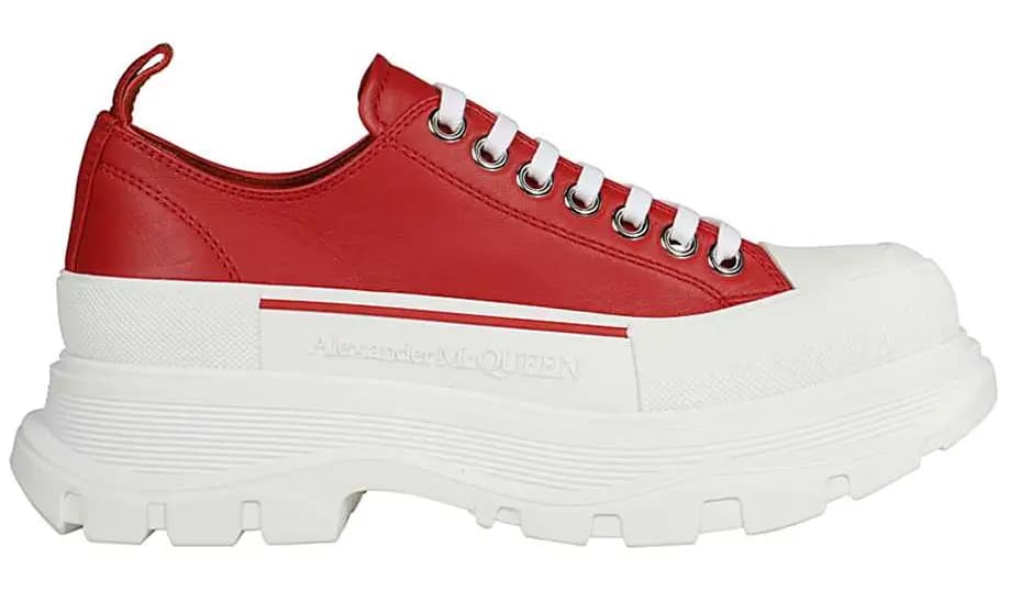 Giày Alexander McQueen Tread Slick Lace Up Sneakers 'Red' 627225-WHZ62-6593 Giày Alexander McQueen Tread Slick Lace Up Sneakers 'Red' 627225-WHZ62-6593