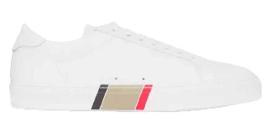 Giày Burberry Stripe Detail Leather 'Optic White' 80432001 Giày Burberry Stripe Detail Leather 'Optic White' 80432001