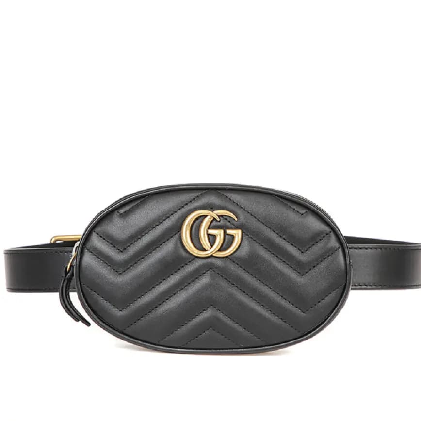 Túi Gucci Logo Detail Chevron Quilted Leather Belt Bag Black 491294 DSVRT 1000 Túi Gucci Logo Detail Chevron Quilted Leather Belt Bag Black 491294 DSVRT 1000
