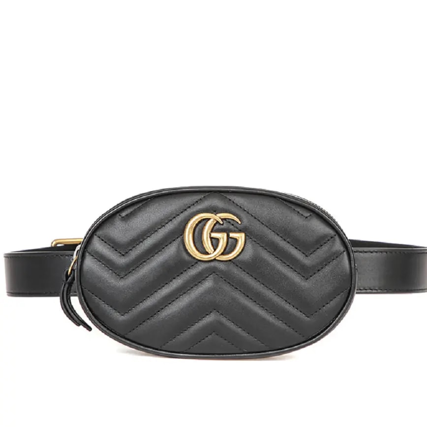 Túi Gucci Logo Detail Chevron Quilted Leather Belt Bag Black 491294 DSVRT 1000 Túi Gucci Logo Detail Chevron Quilted Leather Belt Bag Black 491294 DSVRT 1000
