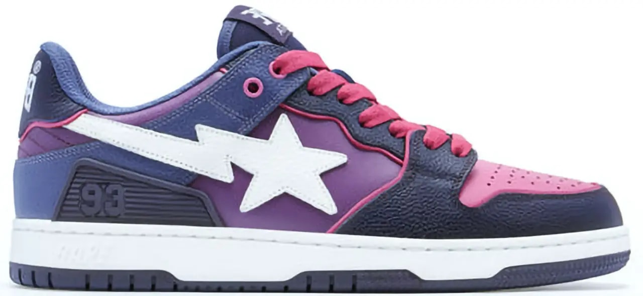 Giày Bape A Bathing Ape Bape SK8 Sta 'Purple White' 1J30-291-024 — kich-thuoc: 40 Giày Bape A Bathing Ape Bape SK8 Sta 'Purple White' 1J30-291-024 — kich-thuoc: 40