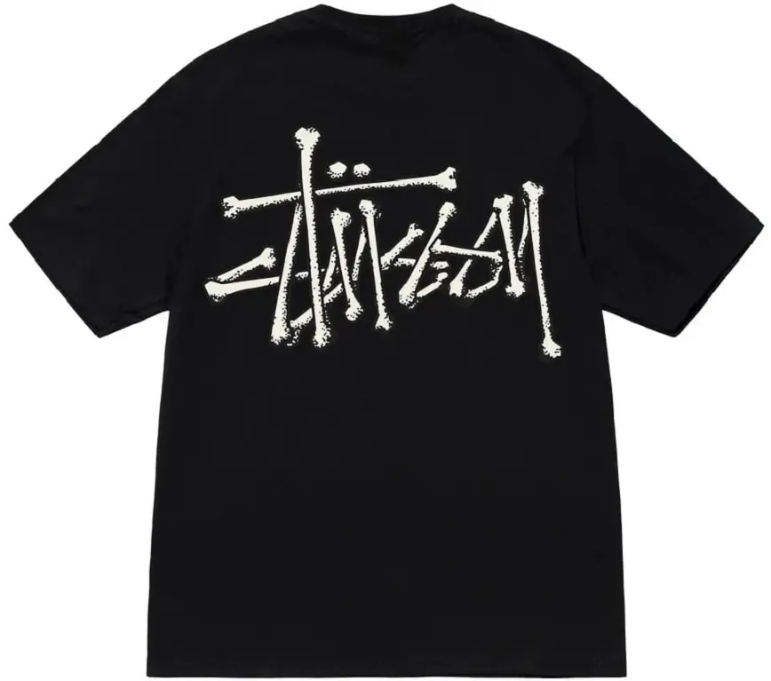Áo Stussy Bones Stock T-Shirt 'Black' — kich-thuoc: L Áo Stussy Bones Stock T-Shirt 'Black' — kich-thuoc: L