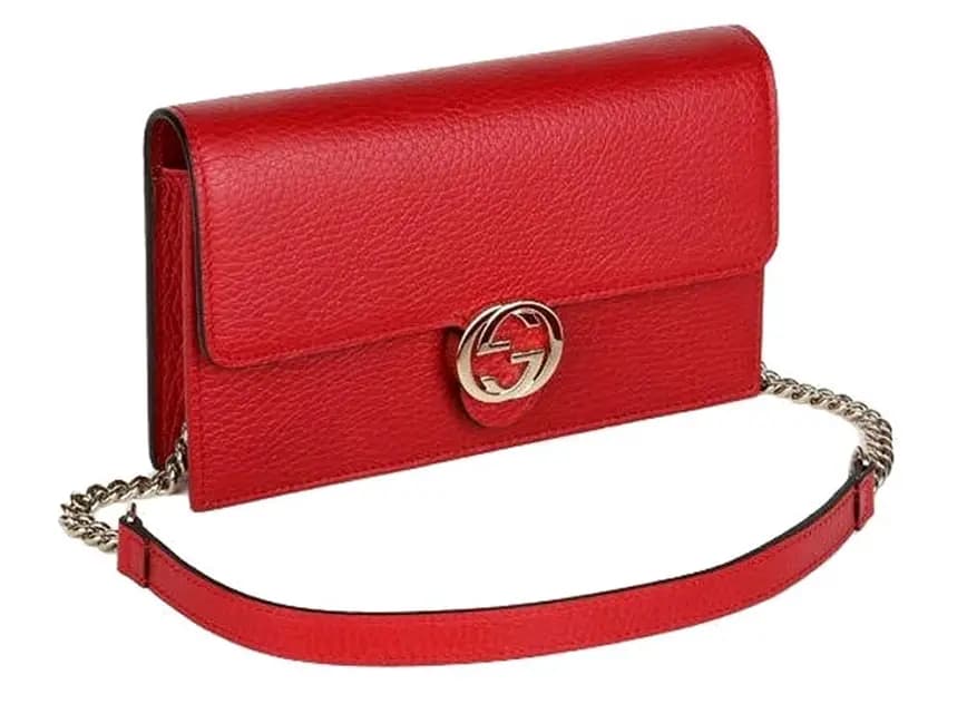 Túi Gucci Leather GG Chain Shoulder Bag Messenger Bag Red 510314 CAO0G 6420 Túi Gucci Leather GG Chain Shoulder Bag Messenger Bag Red 510314 CAO0G 6420
