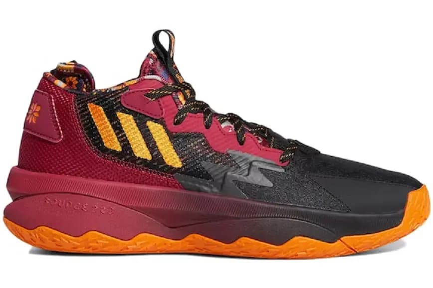 Giày Adidas Dame 8 Made In China Shoes 'Black Maroon Gold' GW1816 Giày Adidas Dame 8 Made In China Shoes 'Black Maroon Gold' GW1816