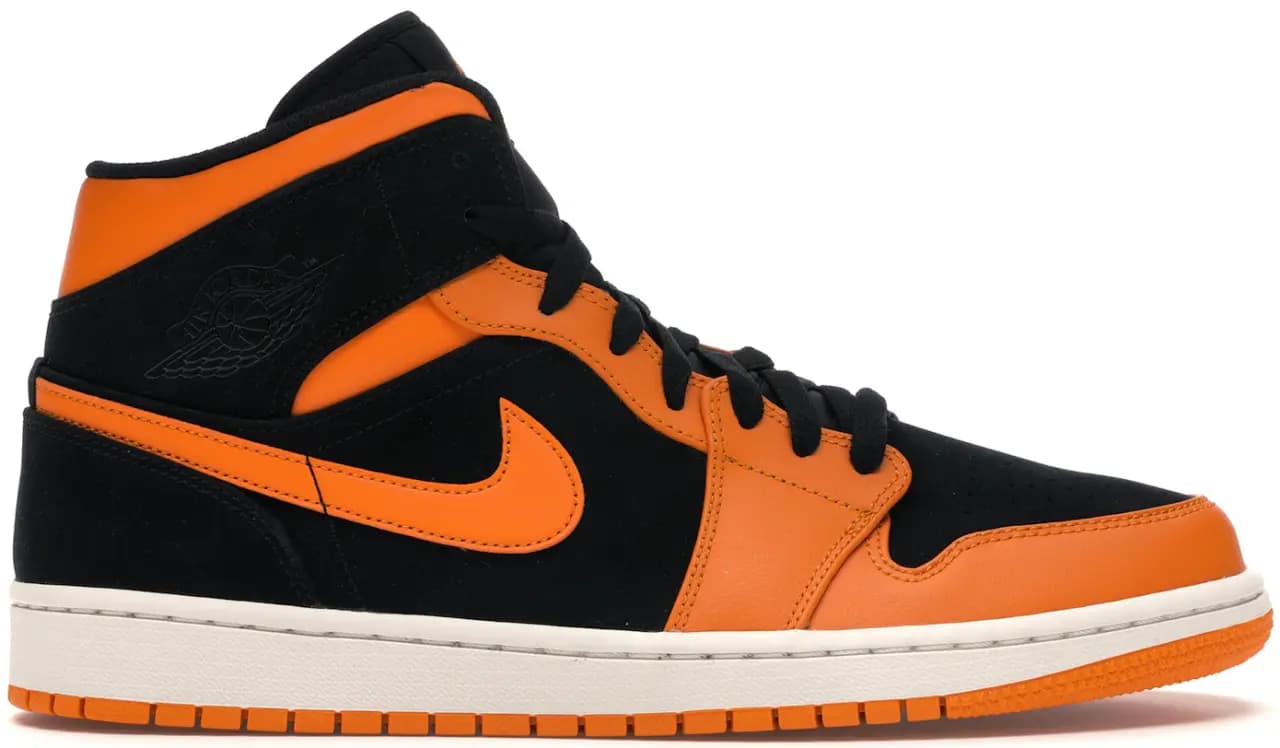 Giày Nike Air Jordan 1 Mid GS 'Black Orange' 554725-081 Giày Nike Air Jordan 1 Mid GS 'Black Orange' 554725-081