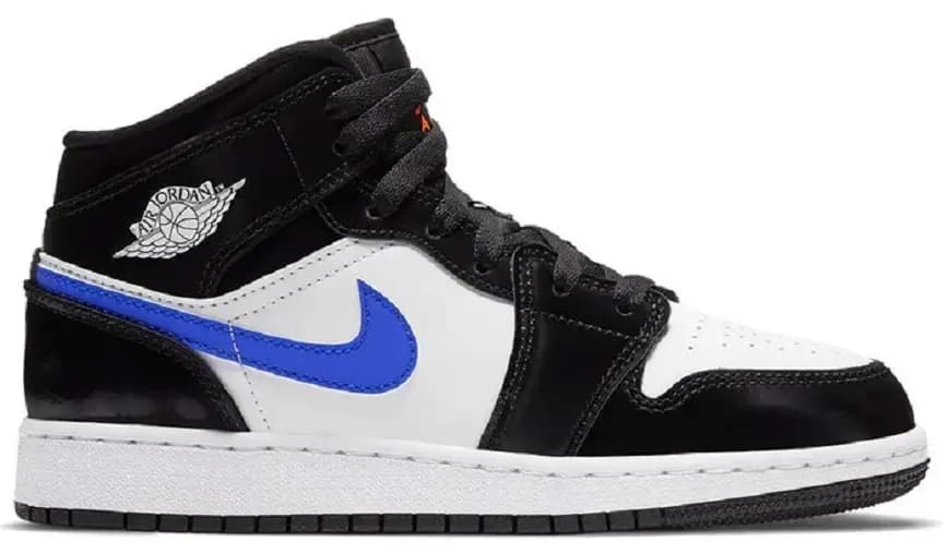 Giày Nike Air Jordan 1 Mid 'Black Racer Blue White' (GS) 554725-084 Giày Nike Air Jordan 1 Mid 'Black Racer Blue White' (GS) 554725-084