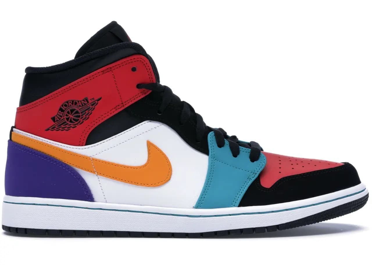 Giày Nike Air Jordan 1 Mid 'Bred Multicolor' 554724-125 Giày Nike Air Jordan 1 Mid 'Bred Multicolor' 554724-125
