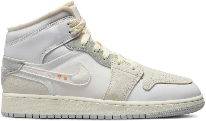 Giày Nike Air Jordan 1 Mid SE Craft Inside Out 'White Grey' DQ3726-100 Giày Nike Air Jordan 1 Mid SE Craft Inside Out 'White Grey' DQ3726-100