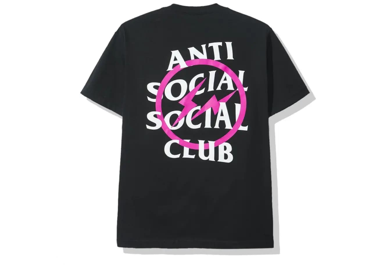 Áo Anti Social Social Club x Fragment Pink Bolt Tee Black ASSC-XFPBTBK Áo Anti Social Social Club x Fragment Pink Bolt Tee Black ASSC-XFPBTBK