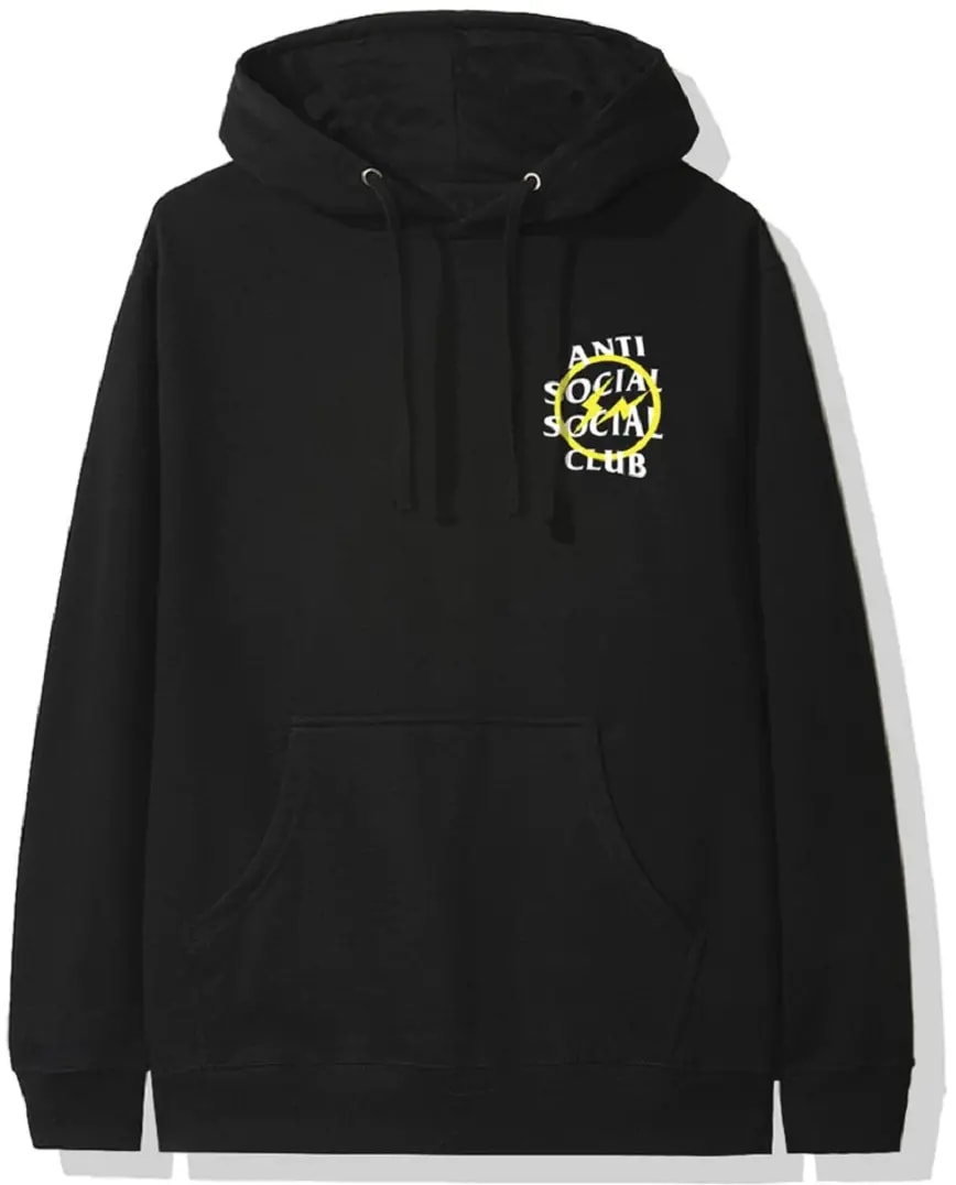 Áo Anti Social Social Club x Fragment Yellow Bolt Hoodie Black ASSC-XFYBHBK — kich-thuoc: S Áo Anti Social Social Club x Fragment Yellow Bolt Hoodie Black ASSC-XFYBHBK — kich-thuoc: S