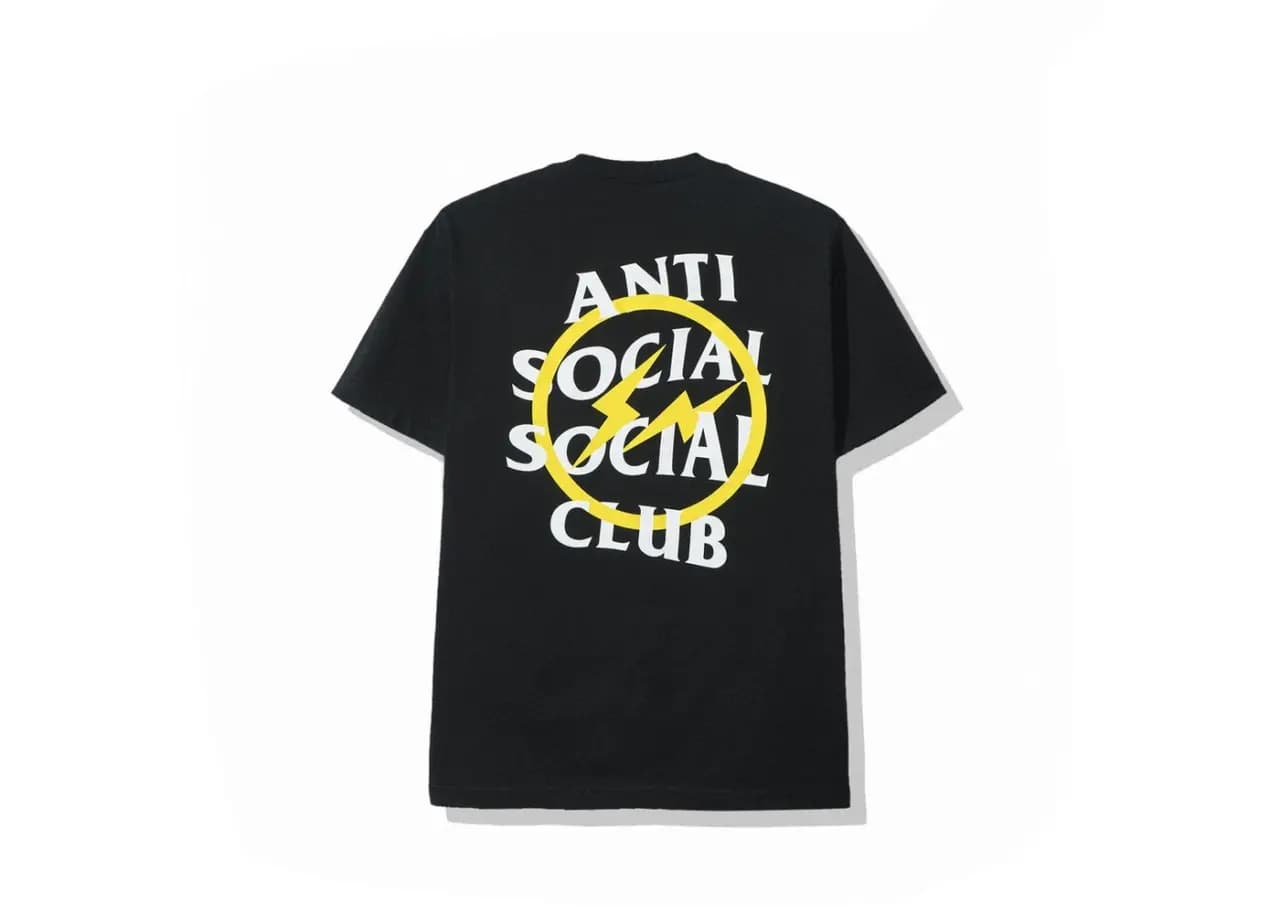 Áo Anti Social Social Club x Fragment Yellow Bolt Tee Black ASSC-XFYBTBK Áo Anti Social Social Club x Fragment Yellow Bolt Tee Black ASSC-XFYBTBK