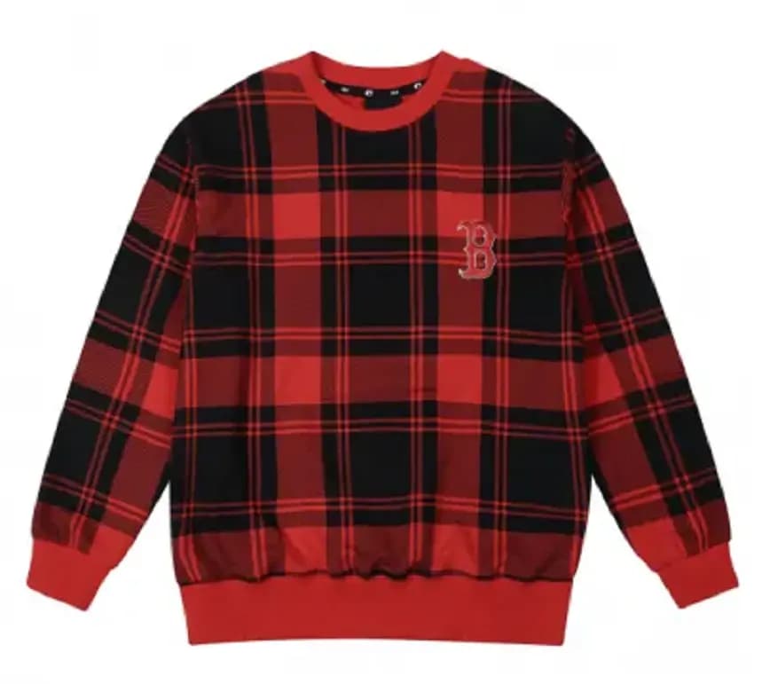 Áo MLB Check All Overfit Sweatshirt Boston Red Sox 31MTE3041-43R Áo MLB Check All Overfit Sweatshirt Boston Red Sox 31MTE3041-43R