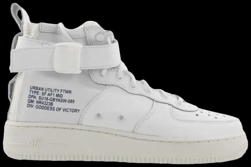 Giày Nike SF Air Force 1 Mid QS GS 'Triple White' AR0690-100 Giày Nike SF Air Force 1 Mid QS GS 'Triple White' AR0690-100