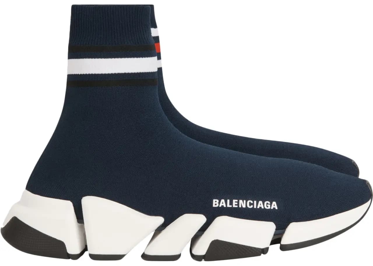 Giày Balenciaga Speed 2.0 Blue Stripe 674617W2F604199 Giày Balenciaga Speed 2.0 Blue Stripe 674617W2F604199