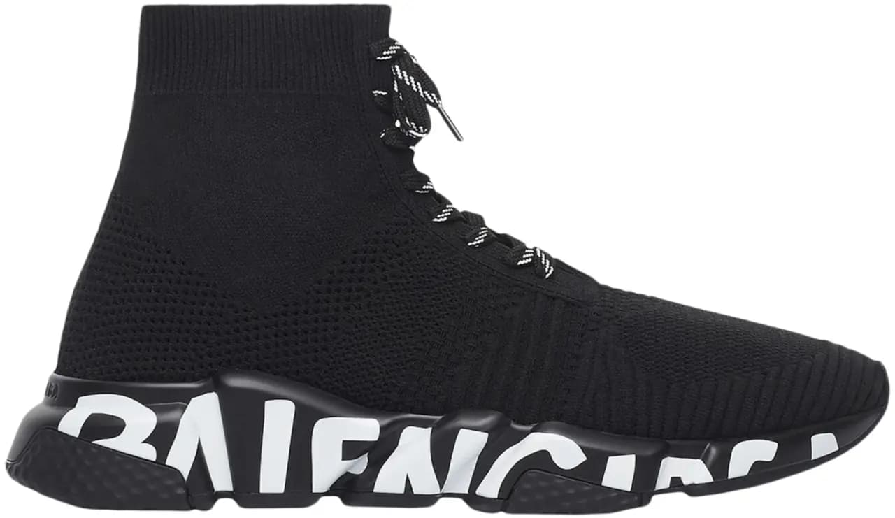 Giày Balenciaga Speed Lace Up Graffiti 'Black White' 617251W2DB71006 Giày Balenciaga Speed Lace Up Graffiti 'Black White' 617251W2DB71006