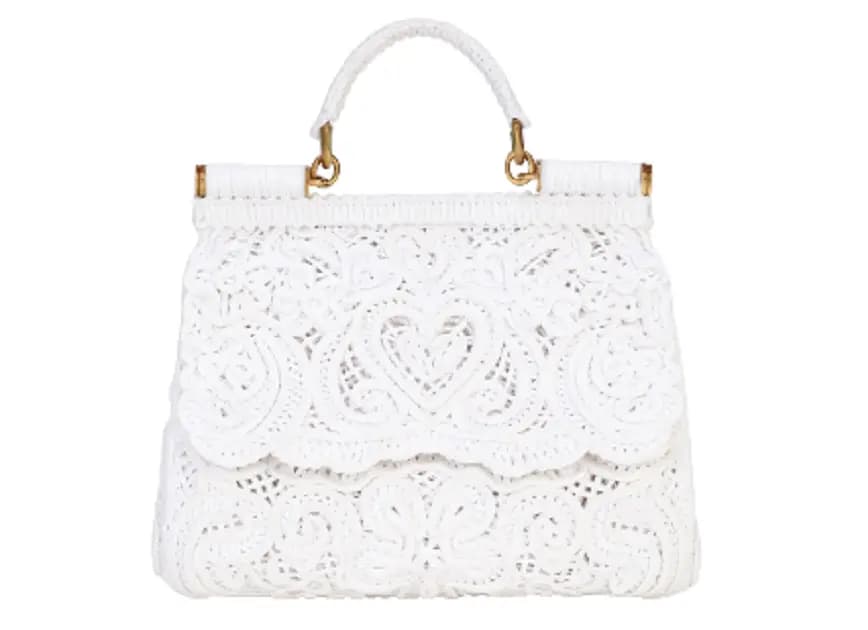 Túi Dolce & Gabbana Medium Cordonetto Lace Sicily Bag White BB6002AW71780001 Túi Dolce & Gabbana Medium Cordonetto Lace Sicily Bag White BB6002AW71780001