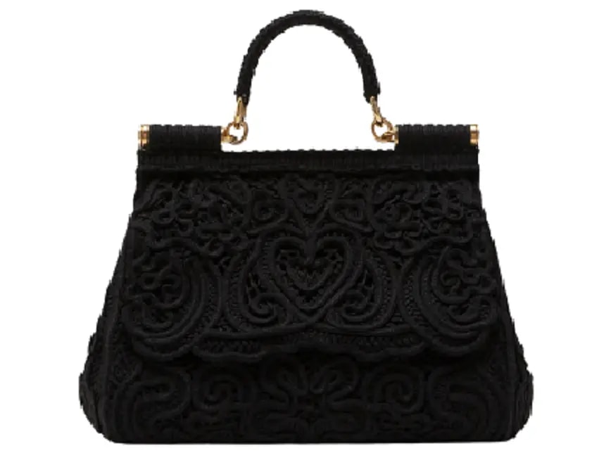 Túi Dolce & Gabbana Medium Cordonetto Lace Sicily Bag Black BB6002AW71780999 Túi Dolce & Gabbana Medium Cordonetto Lace Sicily Bag Black BB6002AW71780999