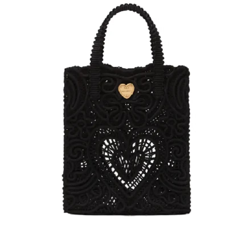 Túi Dolce & Gabbana Small Cordonetto Lace Shopper Black BB6926AW71780999 Túi Dolce & Gabbana Small Cordonetto Lace Shopper Black BB6926AW71780999