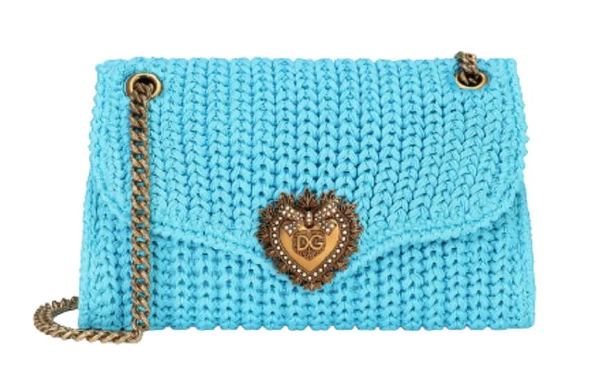 Túi Dolce & Gabbana Large Knit Devotion Shoulder Bag Azure BB6949AQ15180603 Túi Dolce & Gabbana Large Knit Devotion Shoulder Bag Azure BB6949AQ15180603