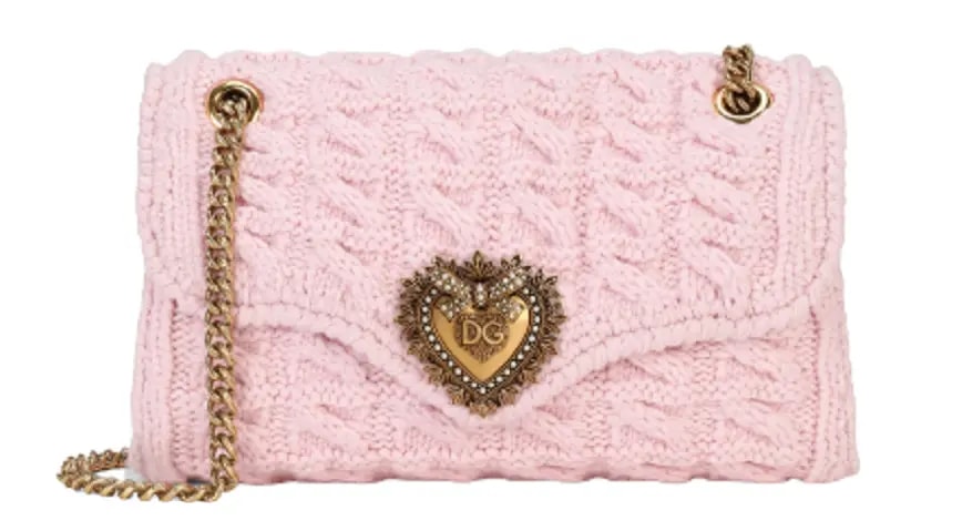 Túi Dolce & Gabbana Large Knit Devotion Shoulder Bag Pink BB6949AQ44080470 Túi Dolce & Gabbana Large Knit Devotion Shoulder Bag Pink BB6949AQ44080470