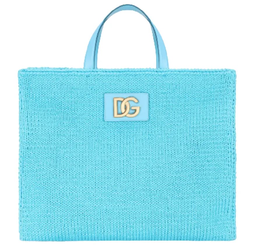 Túi Dolce & Gabbana Knit Large Beatrice Shopper Azure BB6953AQ42780603 Túi Dolce & Gabbana Knit Large Beatrice Shopper Azure BB6953AQ42780603