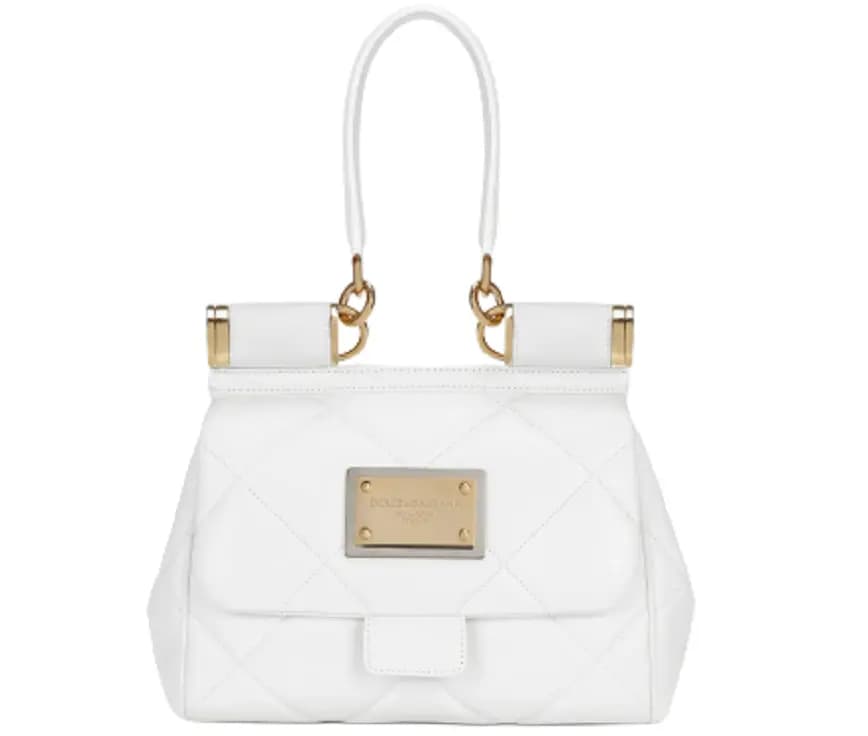 Túi Dolce & Gabbana Medium 90s Sicily Bag In Quilted Aria Calfskin White BB7018AW59180002 Túi Dolce & Gabbana Medium 90s Sicily Bag In Quilted Aria Calfskin White BB7018AW59180002